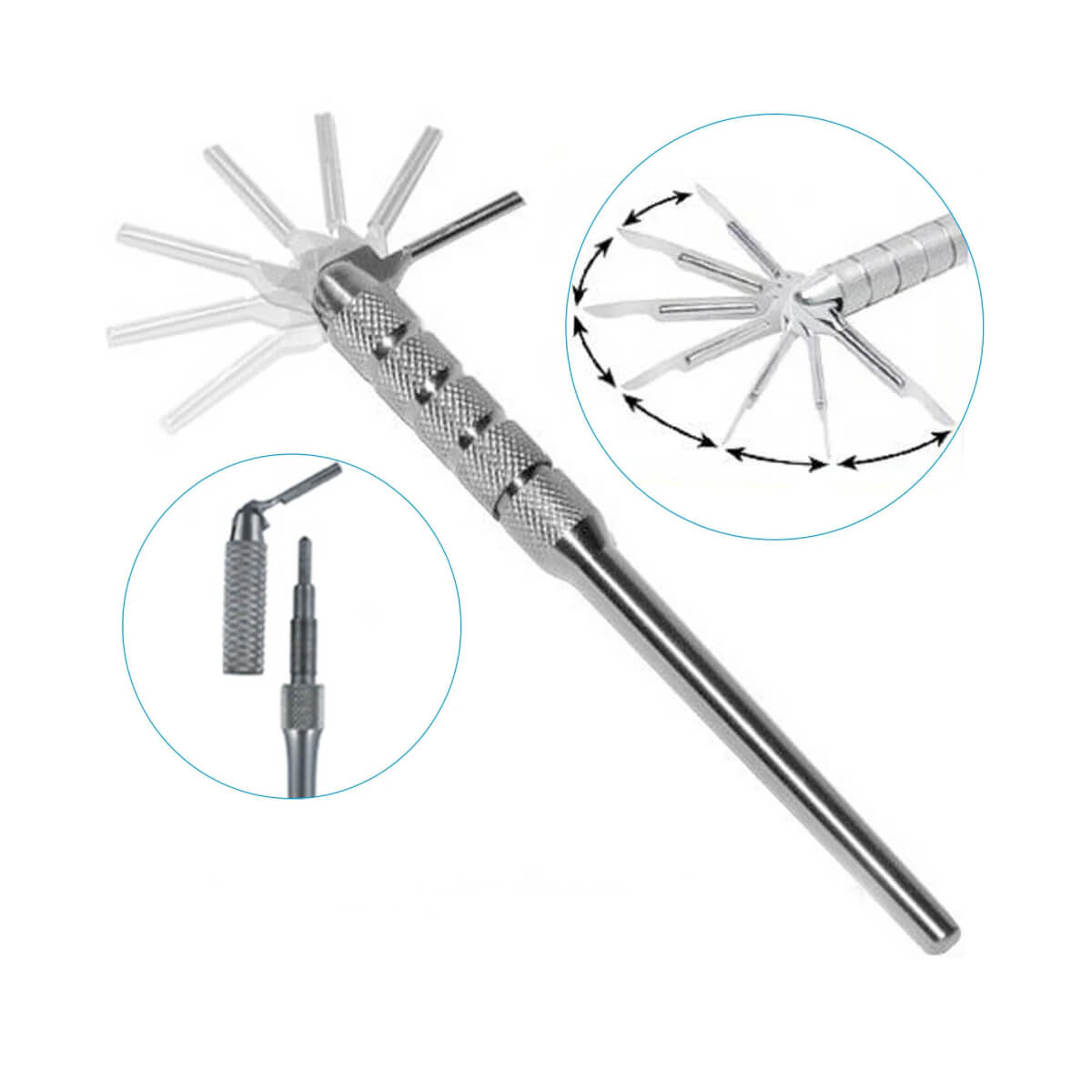 Angled Dissection Swivel Head Scalpel Handle