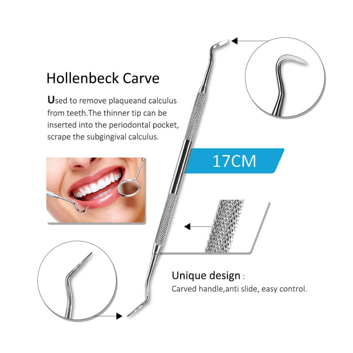 Trumaster Dental Kit, Tartar Calculus Plaque Remover Tooth Scraper Mirror