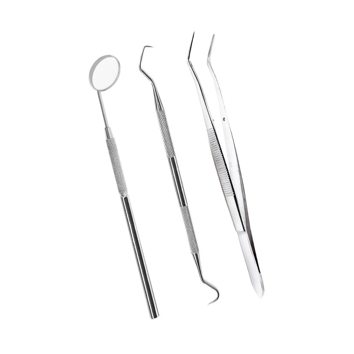 Dental Tooth Cleaning Kit Dentist Scraper Pick Tool Tweezer Mirror Floss Remover