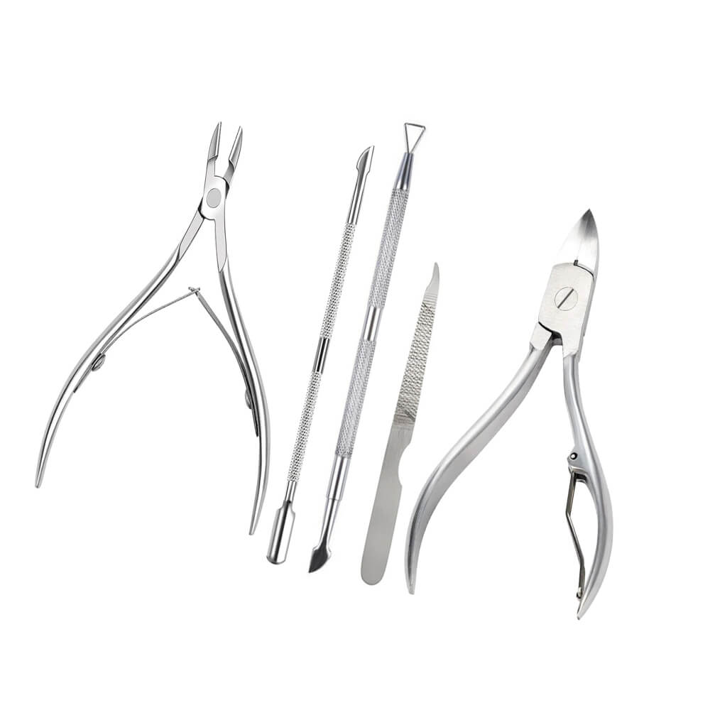 Manicure Pedicure Set Nail Clipper, 5 Piece Stainless Steel Tools for Nail Grooming Cutter Kit