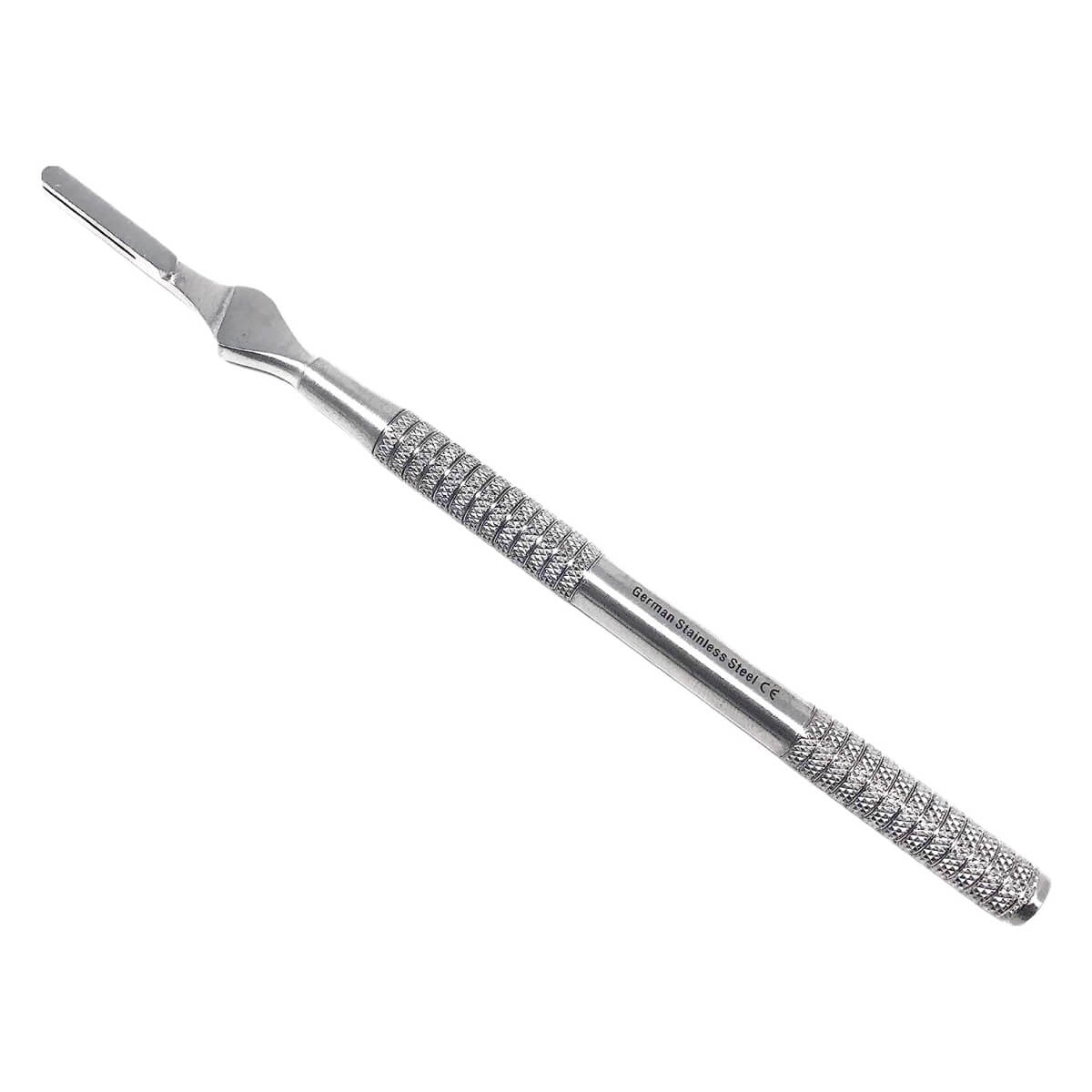 Round Scalpel Handle Precision Dissecting Knife with Ribbed Grip
